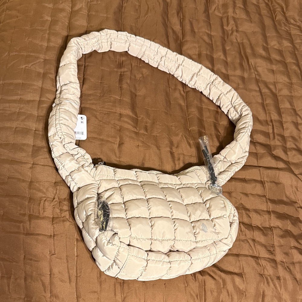 FP Movement by Free People Quilted Cream Crossbody Bag